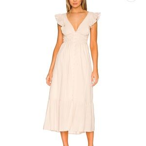 Astr Cream Midi Dress